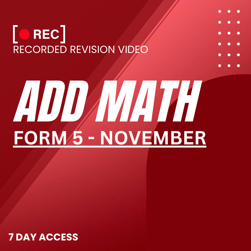 RRV – ADD MATH -FORM 5 – NOVEMBER