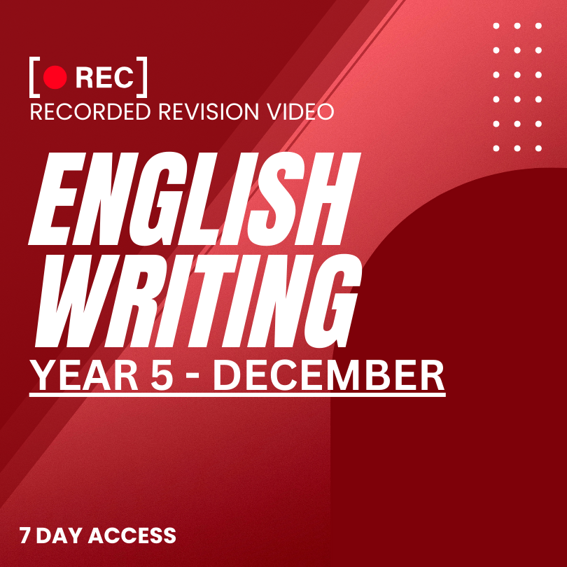 RRV – ENGLISH WRITING-YEAR 5 – DECEMBER