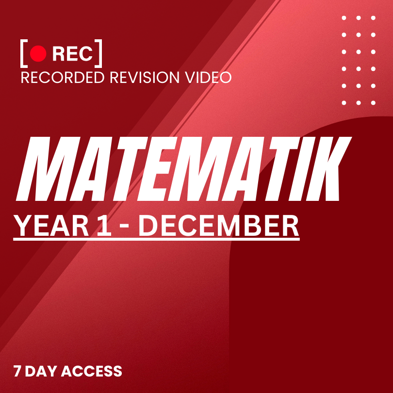 RRV – MATEMATIK-YEAR 1 – DECEMBER