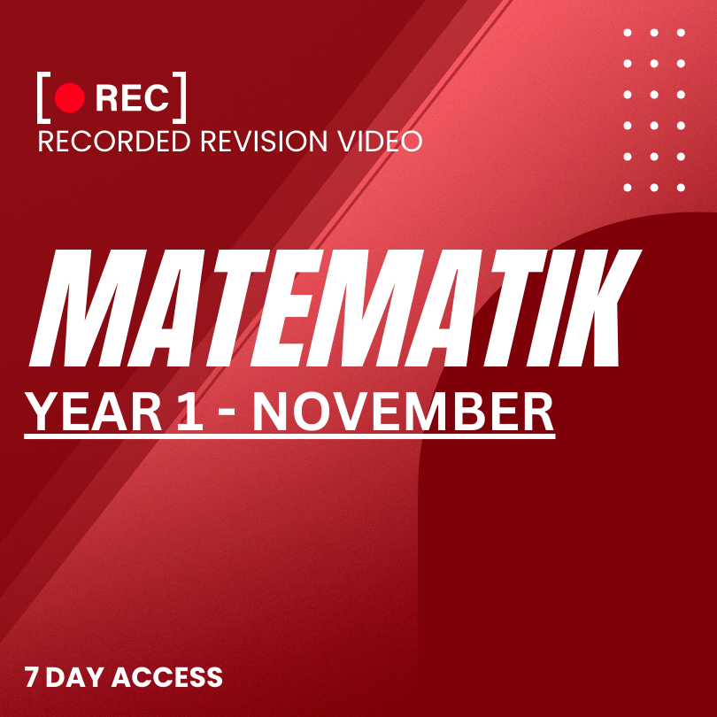 RRV – MATEMATIK-YEAR 1 – NOVEMBER