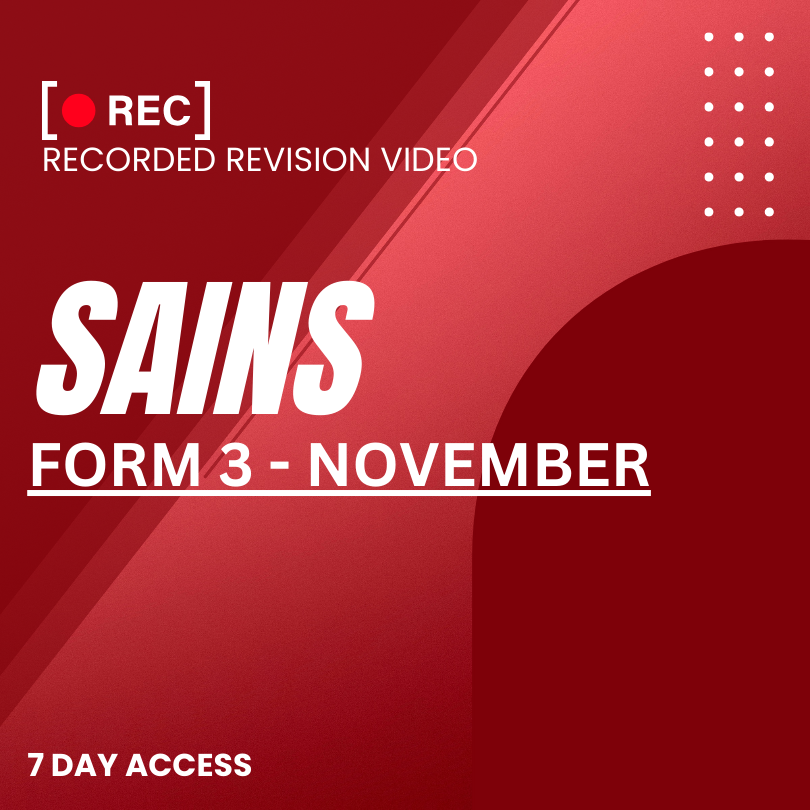 RRV – SAINS-FORM 3 – NOVEMBER